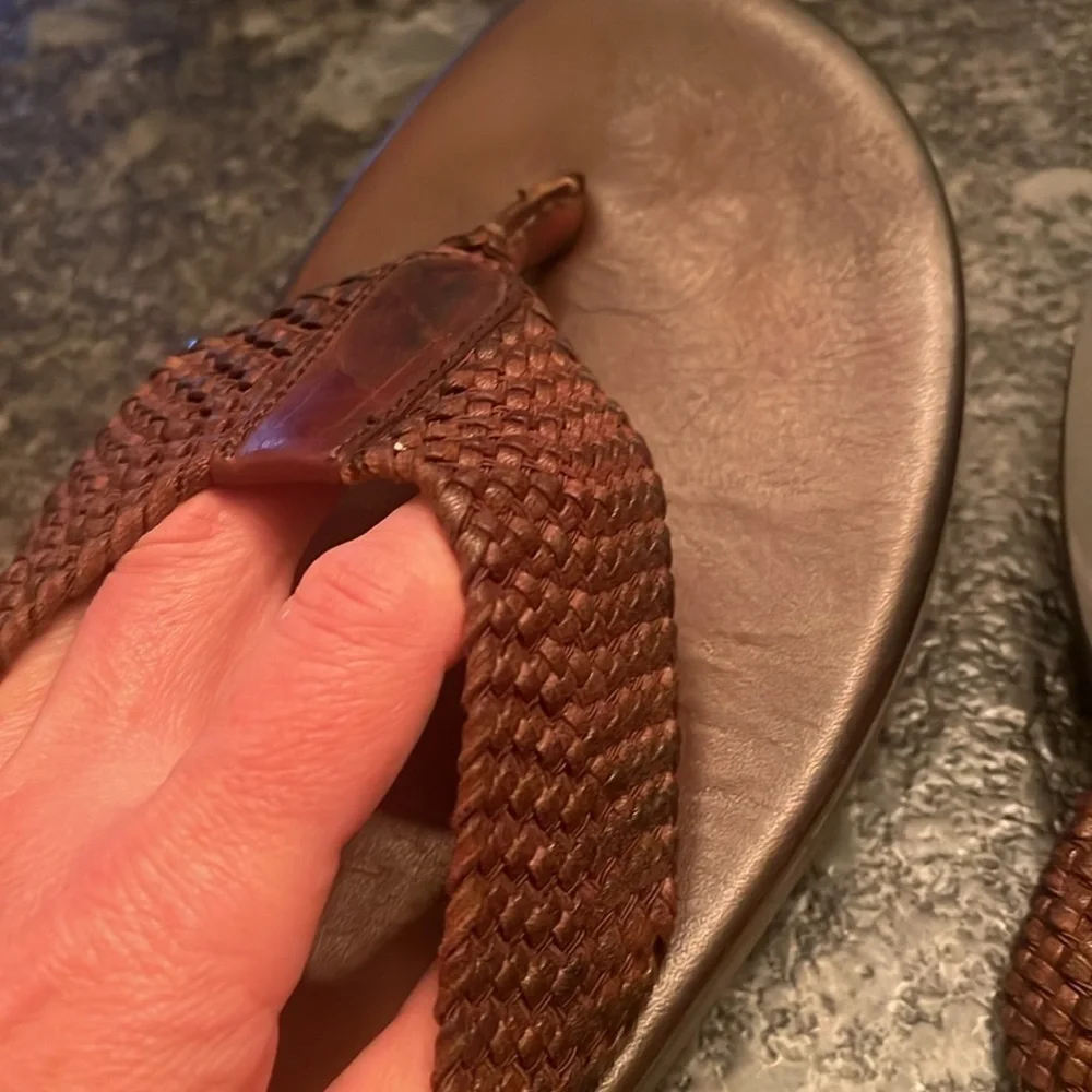 To Boot New York Sz 13 Men’s Leather Woven Flip Flop Sandals